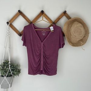 NWT Soft & Sexy Ruched Short Sleeve Tee